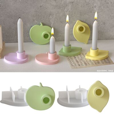 Lemon, Apple, Fruit Aromatherapy Candle Base Silicone Mold DIY Cement Gypsum Candlestick Dropping Grinding Machine