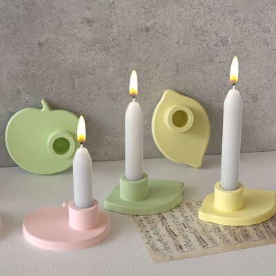 Lemon, Apple, Fruit Aromatherapy Candle Base Silicone Mold DIY Cement Gypsum Candlestick Dropping Grinding Machine