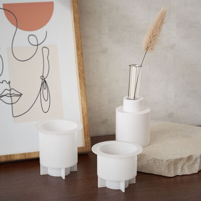 DIY Crystal Drip Glue Circular Large, Medium, Small Candle Holder Base Decoration Aromatherapy Gypsum Table Silicone Mold