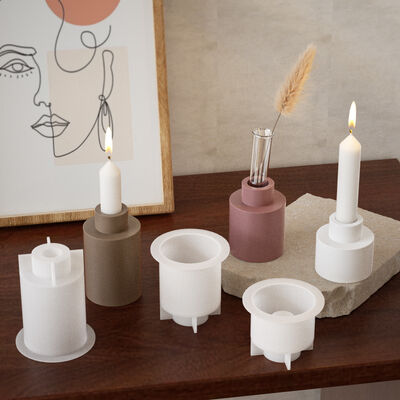 DIY Crystal Drip Glue Circular Large, Medium, Small Candle Holder Base Decoration Aromatherapy Gypsum Table Silicone Mold