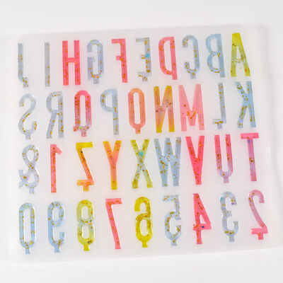 DIY Mirror Digital Letter Full Sheet 26 English Pendant Birthday Cake Insert Letter Silicone Mold