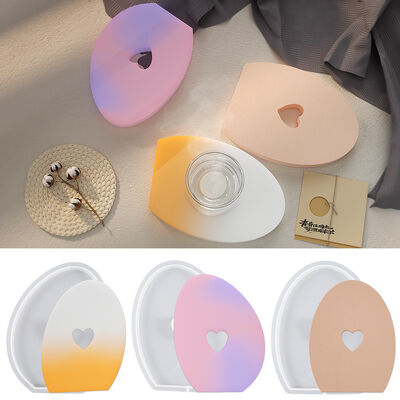DIY Crystal Dropper Love Egg Shaped Coaster Grinding Tool Easter Aromatherapy Gypsum Candle Silicone Mold