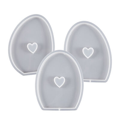DIY Crystal Dropper Love Egg Shaped Coaster Grinding Tool Easter Aromatherapy Gypsum Candle Silicone Mold
