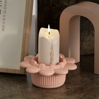 DIY Handmade Gypsum Cement Aromatherapy Candle Cup Gypsum Storage Can Lotus Mirror Silicone Mold Creative Ornament