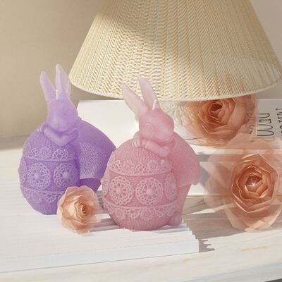 Skirt Rabbit Flower Ball Baby Silicone Mold DIY 3D Rabbit Dropping Candle Aromatherapy Gypsum Mold