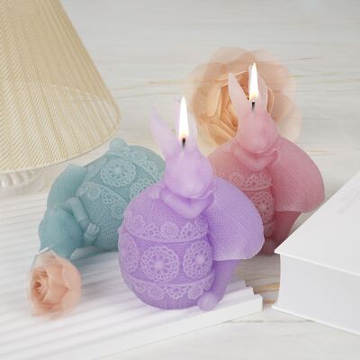 Skirt Rabbit Flower Ball Baby Silicone Mold DIY 3D Rabbit Dropping Candle Aromatherapy Gypsum Mold