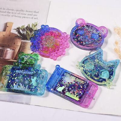 Little Bear Mobile Phone Cat Wreath Flowing Sand Pendant Hanging Silicone Mold DIY Crystal Drip Glue Keychain