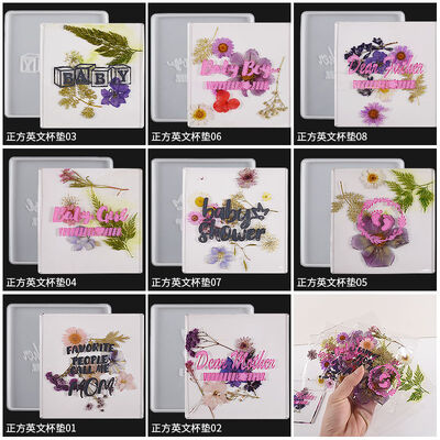DIY Dropper Glue Square Parent-child Fetal Hair Hanging, Baby's Feet, Parents' Table, Coaster, Silicone Mold