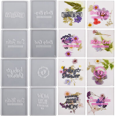 DIY Dropper Glue Square Parent-child Fetal Hair Hanging, Baby's Feet, Parents' Table, Coaster, Silicone Mold