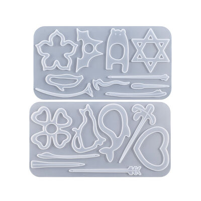 DIY Drip Glue Sweater Button Grinding Tool Hexagram Star Love Clover Dolphin Bear Button Silicone Mold