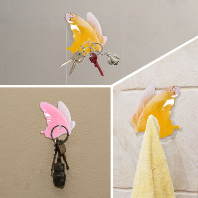 DIY Resin Butterfly Hooks No-Drill Kitchen Bathroom Door Sticker Silicone Mold