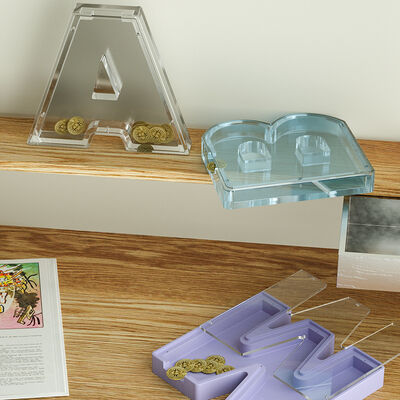 DIY Letter Piggy Bank Storage Box ABM Dropper Resin Change Piggy Bank Storage Box Silicone Mold