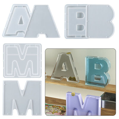 DIY Letter Piggy Bank Storage Box ABM Dropper Resin Change Piggy Bank Storage Box Silicone Mold