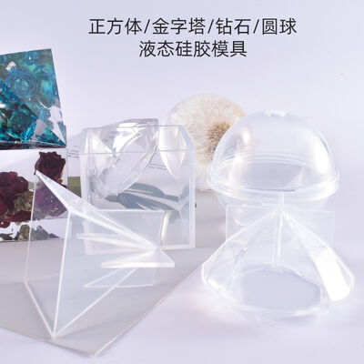 DIY Crystal Dropper Mold, Cubic Diamond Sphere, Liquid Silicone Mold
