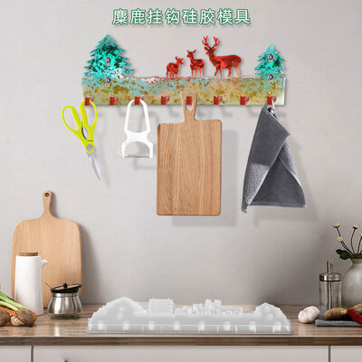 DIY Crystal Dropping Glue Hook Brand Mold Elk Christmas Tree Wall Storage Hanger Key Hook Silicone Mold