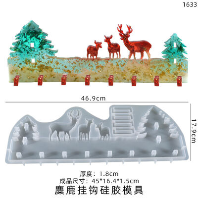 DIY Crystal Dropping Glue Hook Brand Mold Elk Christmas Tree Wall Storage Hanger Key Hook Silicone Mold