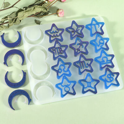 DIY Crystal Drop Gel 12 Constellation Pendant Mold Constellation Star Earrings Earrings Necklace Silicone Mold