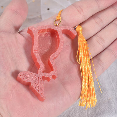 DIY Crystal Resin Mold Cat Fish Tail Pendant Flowing Sand Accessory Silicone Mold Wholesale In Stock