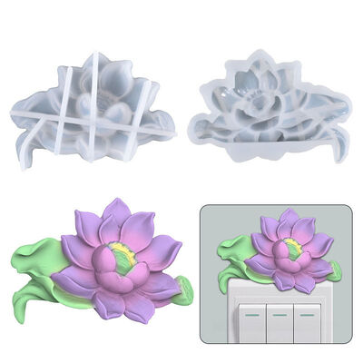 DIY Crystal Dropper Mold Creative Lotus Switch Wall Sticker Decoration Silicone Mold Spot Wholesale
