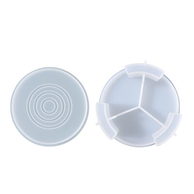 Crystal Dropper Coaster Storage Box Silicone Mold Striped Circular Coaster Storage Set Silicone Mold