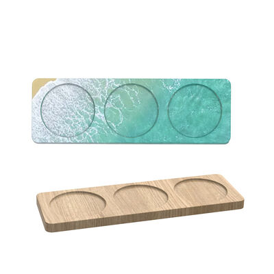DIY Crystal Resin Mold Three-Compartment Wine Bottle & Glass Tray Silicone Mold Wholesale Hot Sale