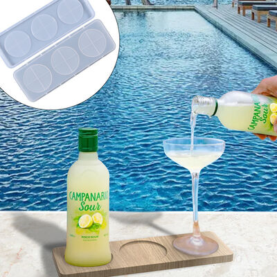 DIY Crystal Resin Mold Three-Compartment Wine Bottle & Glass Tray Silicone Mold Wholesale Hot Sale