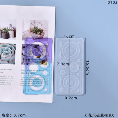 DIY Crystal Dropper Ruler Mold Wanhua Ruler Student Supplies Self-made Stationery Silicone Mold