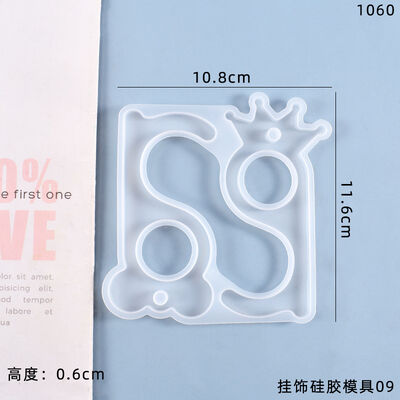DIY Crystal Dropper Mold Non-contact Keychain Press Elevator Door Opener Necklace Hanging Decoration Silicone Mold