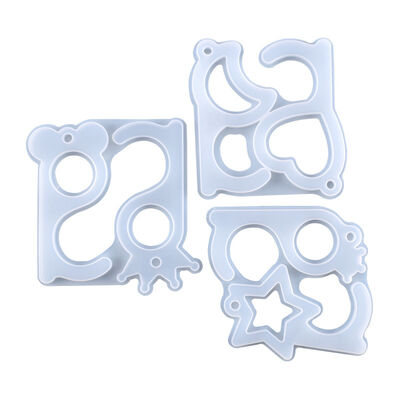 DIY Crystal Dropper Mold Non-contact Keychain Press Elevator Door Opener Necklace Hanging Decoration Silicone Mold