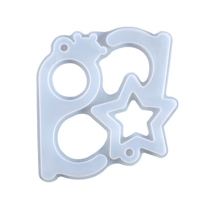 DIY Crystal Epoxy Non-contact Hook Mold, Star Crown Key Pendant, Silicone Mold
