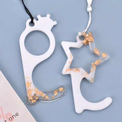 DIY Crystal Epoxy Non-contact Hook Mold, Star Crown Key Pendant, Silicone Mold