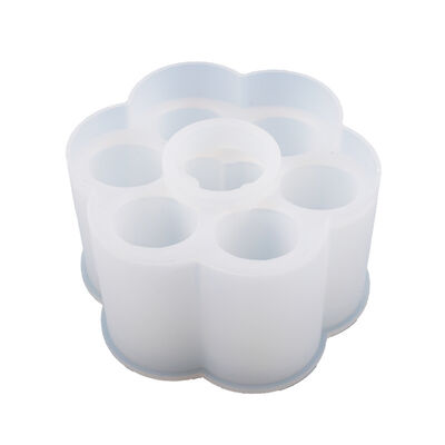 DIY Epoxy Mold Storage Box, 6-bin Round Lipstick Storage Box, Table Decoration, Silicone Mold Storage