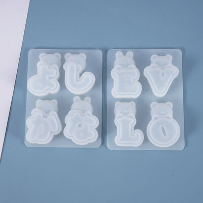 DIY Crystal Epoxy Mold, Bear Character, Japanese Letter, Cute Bunny Ornament, Silicone Mold, Wholesale