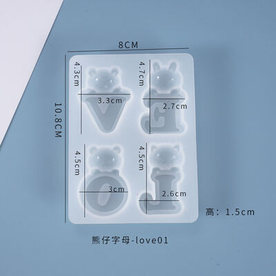 DIY Crystal Epoxy Mold, Bear Character, Japanese Letter, Cute Bunny Ornament, Silicone Mold, Wholesale
