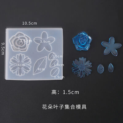 DIY Crystal Epoxy Mold, Bread And Dessert Collection Mold, Flower And Leaf Decoration, Silicone Mold