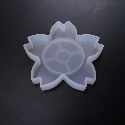Epoxy Mold, DIY Jewelry, High-gloss Mirror Heart-shaped Cherry Blossom Coaster, Table Decoration, Silicone Mold, Cake Mold