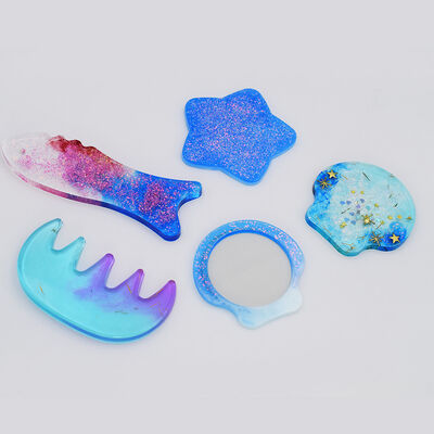 Crystal Epoxy Pendant Silicone Mold DIY Handmade Jewelry Resin Mirror Long Fish Crown Hanging Decoration Pendant Model