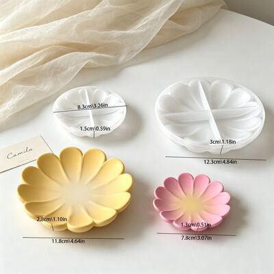 Petal Flower Tray Silicone Mold DIY Aromatherapy Plaster Storage Tray Decorative Item Accessory Epoxy Mold