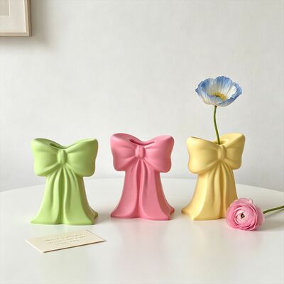 Ins-style Bowknot Vase Silicone Mold DIY Aroma Plaster Flower Pot Flower Decoration Epoxy Mold