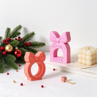 Hollow-out Bowknot Candy Gift Tag Silicone Mold DIY Aroma Diffuser Pendant Epoxy Mold