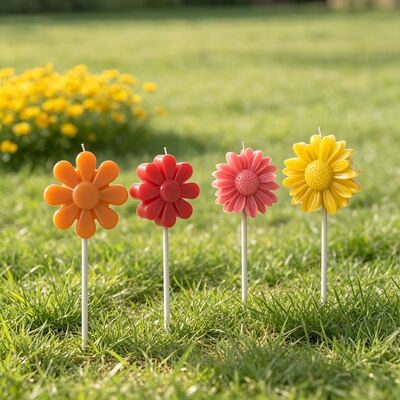 New Three-grid Daisy Sunflower Silicone Mold For DIY Flower Cake Sign And Candle Mold