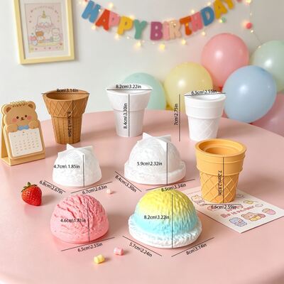 DIY Cross-border New Style Aroma Plaster Ice Cream Cone Storage Jar Candle Cup Decoration Silicone Mold