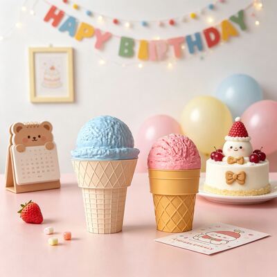 DIY Cross-border New Style Aroma Plaster Ice Cream Cone Storage Jar Candle Cup Decoration Silicone Mold