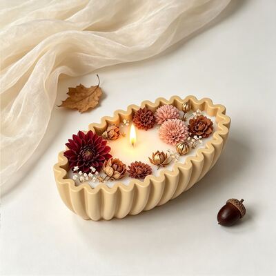 Ins-style Wave Lace Oval Storage Bowl Silicone Mold DIY Striped Pleated Fruit Plate Candle Cup Mold