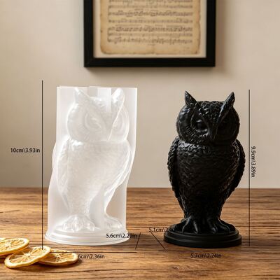 3D Owl Candlestick Silicone Mold DIY Animal Aroma Candle Decoration Base Plaster Mold