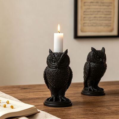 3D Owl Candlestick Silicone Mold DIY Animal Aroma Candle Decoration Base Plaster Mold