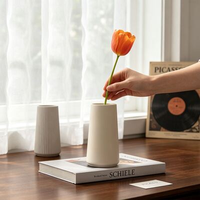 Small Size Dropper Smooth Striped Vase Pen Holder Storage Box Aromatherapy Gypsum Candle Cup Silicone Mold