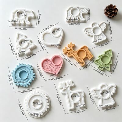 Christmas Angel Elk Snowflake Christmas Tree Polar Bear Love Relief Pattern Candlestick Silicone Mold