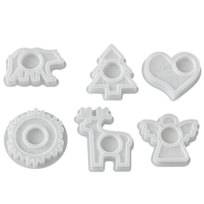 Christmas Angel Elk Snowflake Christmas Tree Polar Bear Love Relief Pattern Candlestick Silicone Mold
