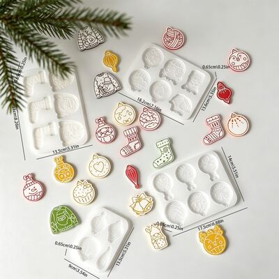 DIY Christmas Pendant Silicone Mold Christmas Socks Elk Sweater Hanging Tag Aromatherapy Gypsum Sheet Mold